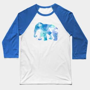 Light Blue Elephant Watercolor Painting Baseball T-Shirt